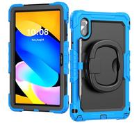 LAHDFKAJ For Lenovo ldea Tab 11inch 2025/ Tab K11 Gen 2 (TB336FU/TB336ZU) Case with Screen Protector, Full Body Protective Rugged Cover Rotating Handle Silicone Case(Light Blue)
