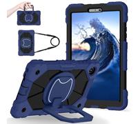 LAHDFKAJ For Lenovo Tab One 8.7 inch/K9 TB305FU(2025) Case Built-in Pencil Holder Rugged Shockproof Cover,Protective Case W 360 Swivel Kickstand+Hand Strap+Shoulder Strap(Blue 1)