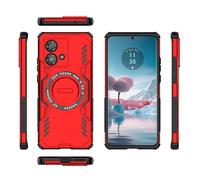 LAHDFKAJ For Motorola Edge 40 Neo 5G Full Body Rugged Shockproof Hard Thin Solid Support Wireless Charging Case(Red)