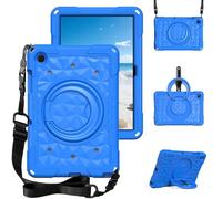 LAHDFKAJ For Samsung Galaxy Tab A11+ Plus 11 inch 2025 Case for Kids,Teens with Strap Handle and Rotating Stand Lightweight Shockproof Kids Friendly Cover with Kickstand & Shoulder Strap(Blue 2)