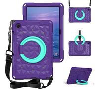 LAHDFKAJ For Samsung Galaxy Tab A11+ Plus 11 inch 2025 Case for Kids,Teens with Strap Handle and Rotating Stand Lightweight Shockproof Kids Friendly Cover with Kickstand & Shoulder Strap(Purple)