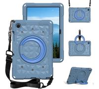 LAHDFKAJ For Samsung Galaxy Tab A11+ Plus 11 inch 2025 Case for Kids,Teens with Strap Handle and Rotating Stand Lightweight Shockproof Kids Friendly Cover with Kickstand & Shoulder Strap(Blue 1)