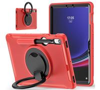 LAHDFKAJ For Samsung Galaxy Tab S10 Lite 10.9inch Model SM-X400/X406B 2025 Release Case, Full-Body Protective Case Rugged Hybrid Bumper Protective Cover with Handle Grip,Swivel Stand(Red)