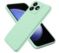 LAHDFKAJ For ZTE Blade V50 Design 4G Phone Case Anti-Scratch Thin Slim Liquid Silicone Soft TPU Rubber Full Camera Protection Bumper Pure Color Simple Cover W Wrist Band(Green)