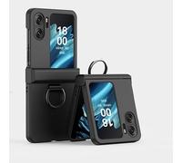 LAHDFKAJ Hard PC Phone Case with Holder & Hinge Protection For Oppo Find N2 Flip, Ultra-Thin Fold Slim Fit Design Cover,Shockproof Anti-Fall Protection Case(Black)