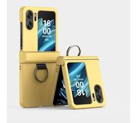 LAHDFKAJ Hard PC Phone Case with Holder & Hinge Protection For Oppo Find N2 Flip, Ultra-Thin Fold Slim Fit Design Cover,Shockproof Anti-Fall Protection Case(Yellow)