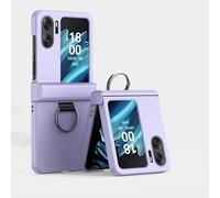 LAHDFKAJ Hard PC Phone Case with Holder & Hinge Protection For Oppo Find N2 Flip, Ultra-Thin Fold Slim Fit Design Cover,Shockproof Anti-Fall Protection Case(Purple)