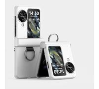 LAHDFKAJ Hard PC Phone Case with Holder & Hinge Protection For Oppo Find N3 Flip, Ultra-Thin Fold Slim Fit Design Cover,Shockproof Anti-Fall Protection Case(White)
