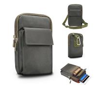 LAHDFKAJ Nylon Crossbody Belt Clip Holster Pouch Bag For iPhone 16/15/14/13/12 Pro Max,For Galaxy S25/S24/S23/S22/S21/S20 Ultra/Pixel 8/7/6 Pro Travel Case(Green)