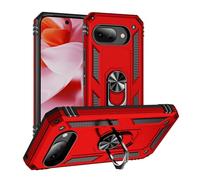 LAHDFKAJ Phone Cover Bundles Compatible with Google Pixel 9A Case, Military Grade Drop Protection Cover 360 Shockproof Heavy Duty Hard Bumper Rugged Mobile Phone Cases with Kickstand Case(Red)