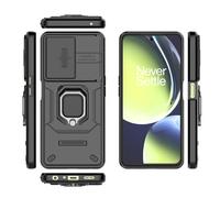 LAHDFKAJ Phone Cover Bundles Compatible With Oneplus Nord CE3 Lite 5G(Foreign Version) Phone Case Slim Case Kickstand Phone Case PC & TPU Phone Case Cover Push Window Phone Case Case(Black)