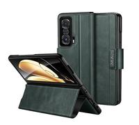 LAHDFKAJ Phone Cover Bundles For Honor Magic V Full Body Case,Leather Folio Flip Magnetic Slim Phone Cove, Shockproof Protective Case with Hinge Protection+Kickstand Case(Green)