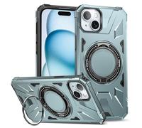 LAHDFKAJ Phone Cover Bundles For iPhone 15 Plus Case,TPU+PC Two-layer Drop Protection Case, Heavy-Duty Protective Case For Wireless Charging Case Kickstand Cover. Case(Green)