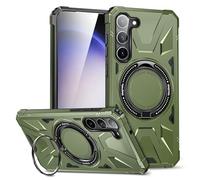 LAHDFKAJ Phone Cover Bundles For Samsung Galaxy S24 Plus Case,TPU+PC Two-layer Drop Protection Case, Heavy-Duty Protective Case For Wireless Charging Case Kickstand Cover. Case(Dark Green)