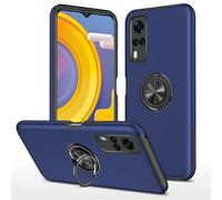 LAHDFKAJ Phone Cover Bundles For VIVO Y31 Case,Ultra Slim Military Grade Shockproof Hard PC Heavy Duty Protective Case with [360° Rotatable Kickstand] [In-vehicle function] Case(BLUE)