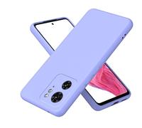 LAHDFKAJ Phone Cover Bundles Silicone Case For Motorola Moto Edge 40 Case, Ultra Slim Shockproof Protective Liquid Silicone Phone Case With Soft Anti-Scratch Microfiber Lining Cover Case(Purple)
