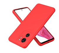 LAHDFKAJ Phone Cover Bundles Silicone Case For Motorola Moto Edge 40 Case, Ultra Slim Shockproof Protective Liquid Silicone Phone Case With Soft Anti-Scratch Microfiber Lining Cover Case(Red)