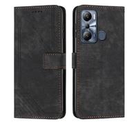 LAHDFKAJ Phone Flip Case Compatible With Infinix Hot 20 Play Wrist Strap Phone Case Wallet Flip Phone Case Card Slot Holder Flip Cover Phone Case Compatible With Infinix Hot 20 Play Case Cover(Black)