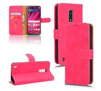 LAHDFKAJ Phone Flip Case For BLU View 4 Case with Card Holder,Flip Case PU Leather Phone Wallet Case with Wrist Strap Shockproof Protective Cover Case Cover(Rose red)