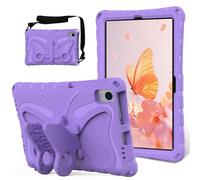 LAHDFKAJ Tablet Cases Compatible with Huawei Honor V6 10.4 inch 2024,Lightweight EVA Kid Friendly Shockproof Protective Case,Shoulder Strap Case Butterfly Kids Case Tablet PC Case(Purple)