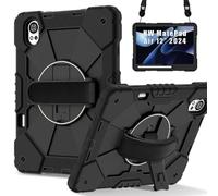 LAHDFKAJ Tablet Cases Compatible with Huawei MatePad Air 12 inch 2024 Tablet Case Full Protective Shockproof Case, Case with Pencil Holder&Rotating Multi-Function Grip Bracket Tablet PC Case(Black)