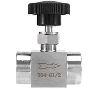 Lahdrhab 1/2 Inch Equal Female Thread 304 Stainless Steel Flow Control Shut Off Needle Valve