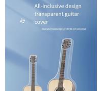 Lahdrhab 1 PCS Guitar Dust Cover Transparent Translucent PVC Dust-Proof Waterproof Acoustic Electric Guitar Cover Protective Storage Bag