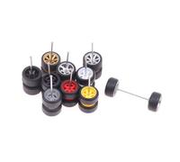 Lahdrhab 10 Sets 1/64 Offroad Wheels/Rubber Tires 18.3mm Removable Tire for Wheel 1:64 RC Truck Model Off-Road SUV Random Color