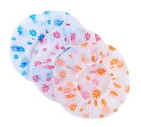 Lahdrhab 10Pcs Waterproof Shower Cap Point Bath Hair Cover Elastic Bath Hat Bathing Cap for Women Bathroom Reusable Shower Hat