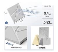 Lahdrhab 12Pack Acoustic Foam Panels Sound Proof Foam Panels Sound Panels High Density with Self-Adhesive, 12X 12X 0.4Inch White
