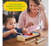 Lahdrhab 14 Pcs Lollipop Drum Mallet Sticks Round Rainbow Hammer Percussion Sticks Plastic Drumsticks for Kids Child Mallet