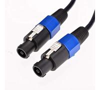 Lahdrhab 2 Pack 25 Ft Male Speakon to Speakon Cables, Professional 12 Gauge AWG Audio Cord DJ Speaker Cable Wire with Twist Lock
