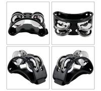Lahdrhab 2PCS Foot Tambourine Percussion, Musical Instrument Percussion Pedal with Steel Jingle Bells - Black Easy Install