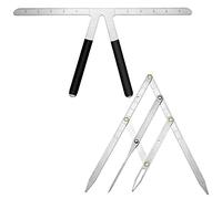 Lahdrhab 2Piece Eyebrow Ruler 3-Point Positioning Ruler Eyebrow Golden Proportion Caliper Ruler Silver