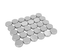 Lahdrhab 30 Pack Screw Top Lip Balm Tins Containers Lids (1oz)