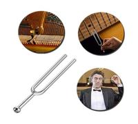 Lahdrhab 3PCS A440Hz Tuning Fork Metal with Silicone Hammer Standard A 440 Hz Violin Guitar Tuner Musical Instrument