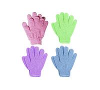 Lahdrhab 4 Pair Shower Bath Gloves Exfoliating Wash Skin Spa Massage Body Scrubber Cleaner