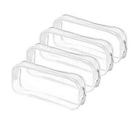 Lahdrhab 4 Pcs Clear Pencil Case Big Capacity Transparent Pen Pencil Bag PVC Pen Pencil Zipper Pouches