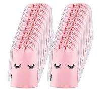 Lahdrhab 50 Pieces Eyelash Aftercare Bags Plastic Makeup Bags Toiletry Makeup Pouch Cosmetic Travel with Drawstring Pink,L