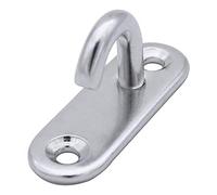 Lahdrhab 6 Pack Stainless Steel Ceiling Hooks M5 Oval Open Hooks Pad Eye Plate Anchor Screw Wall Mount Hook for Plant Basket