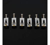 Lahdrhab 6 Roller Bridge Tremolo Saddles With Wrench For Strat Tele Electric Guitar Chrome Color