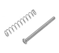 Lahdrhab 8 Pcs M2.5x32MM Electric Guitar Humbucker Pickups Adjust Height Screw and Spring - Pitch 0.4mm - Silver