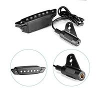 Lahdrhab -85 Black 6 Hole Soundhole Pickup with Active Power Strap End-Pin Jack for Acoustic Guitar