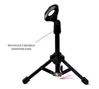 Lahdrhab Foldable Tripod Desktop Microphone Stand Holder for Podcasts, Online Chat, Conferences, Lectures,Meetings, and More