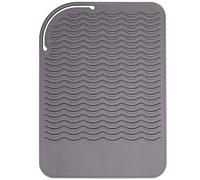 Lahdrhab Gray Silicone Heat Travel Mat, Anti-Heat Pad for Hair Straighteners, Curling Irons, Flat Irons and Other Hot Styling Tools