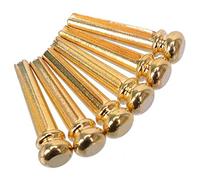 Lahdrhab Guitar Bridge Pins 6Pcs Brass Endpin for Acoustic Guitar with Guitar Bridge Pin Puller