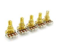 Lahdrhab Guitar Potentiometer Audio Volume&Tone Pots Switch Control A500k Split Shaft Taper Potentiometers Gold Pack Of 5