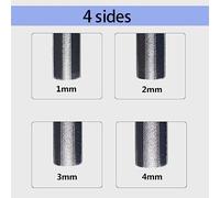Lahdrhab Guitar Silk Crown Edge File+2 Protectors Square As Shown Steel+ Handle (1mm, 2mm, 3mm, 4mm)