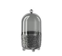 Lahdrhab Makeup Brush Holder with Lid 360 Rotating Clear Dustproof Make Up Brushes Container -C