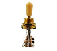 Lahdrhab Metric 3 Way Short Straight Guitar Toggle Switch Pickup Selector For Electric Guitar,Gold & beige(Pack Of 2)